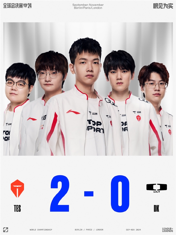 星歐娛樂注冊：中國隊完勝韓國！《英雄聯盟》S14瑞士輪TES 2-0戰勝DK晉級八強